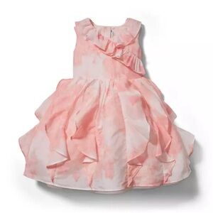 New Janie and Jack Pink Watercolor Ruffle Formal Dress